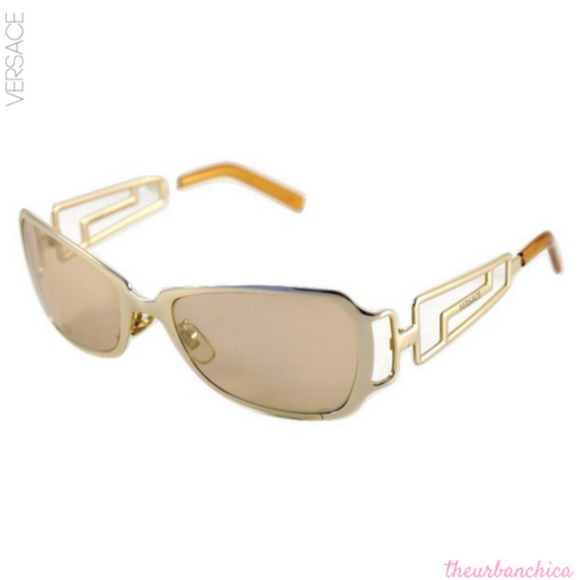 VERSACE Gold Unisex Mirrored Greek Key Sunglasses main image 4